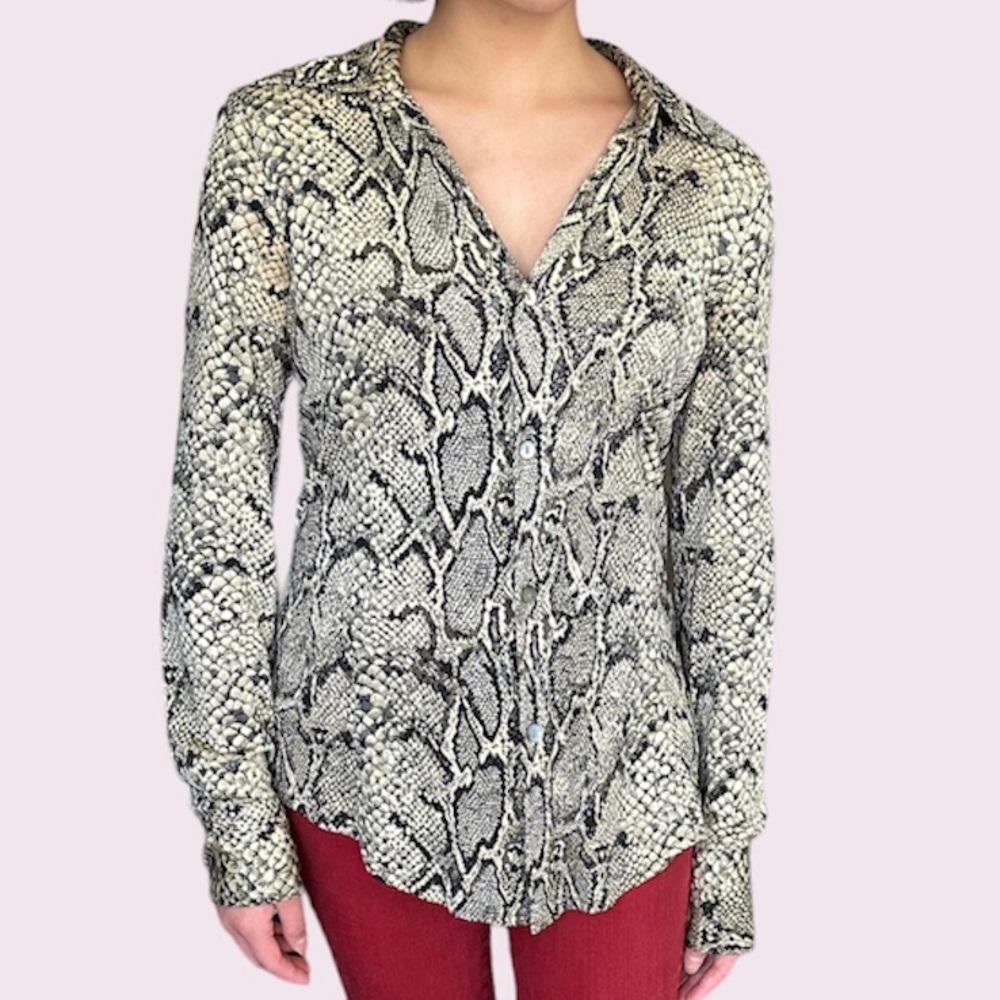 Vintage equipment silk snake shirt